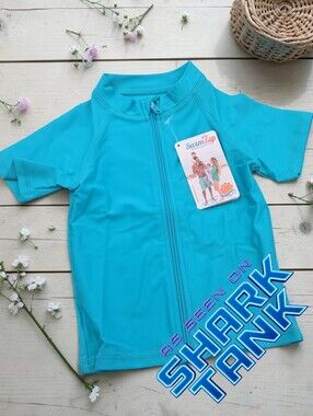 Shark Tank swimzip rashguard Swim Top Girls 3T